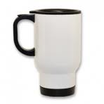 14 oz Stainless Steel Mug with White Patck